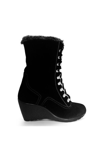 Осенние женские замшевые ботинки черные (327) Calif