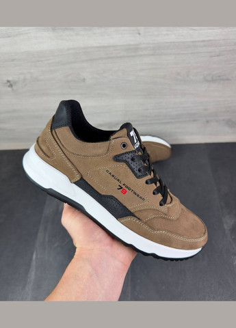 Коричневые демисезонные мужские кроссовки No Brand