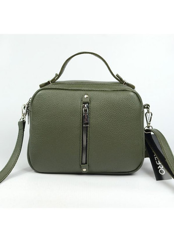 Шкіряна жіноча сумка крос-боді через плече колір хакі Serebro (371392441)