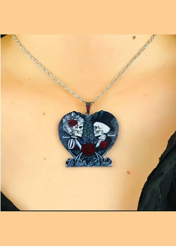 Кулон на ланцюгу серце з черепами, 10-845 Fashion Jewelry (336550575)