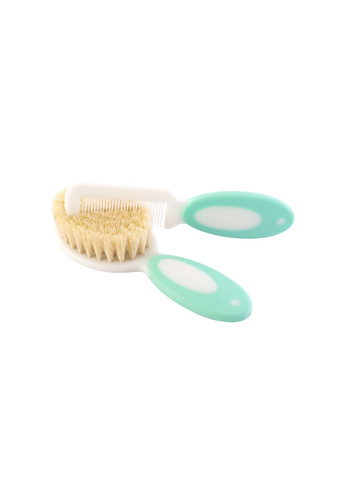 Гребінець і щітка з натуральної щетини, бірюзовий (7106_бирюзовий) Baby Team 7106_бирюзовый (366471827)