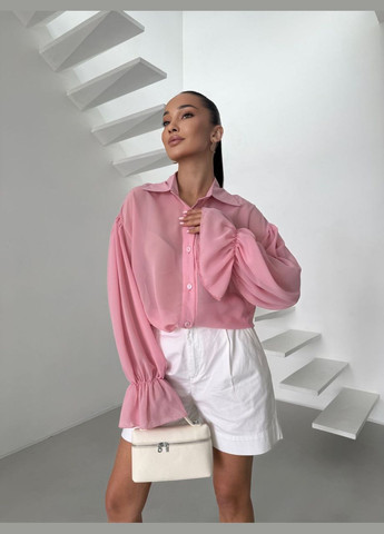 Розовая шифоновая блузка Osoblyva