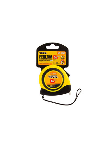 Рулетка вимірювальна 5 м з автостопом металева для загальних вимірювань Mastertool (332205212)