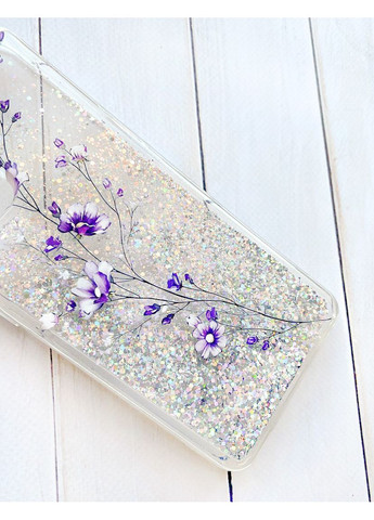 Чехол с плавающими блестками на Samsung Galaxy A25 (A256) Веточка цветов (принт 278) CASE CONTROL (360666788)