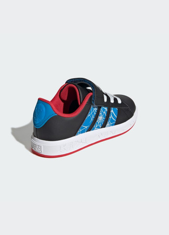 Чорні всесезонні кросівки marvel spider-man grand court kids adidas