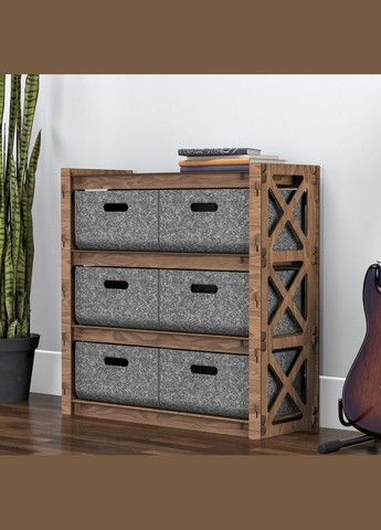 Hexagonica Комод на 6 шухляд сірі кошики Provence 6В (75В х 75Ш х 30Г) No Brand (306728842)