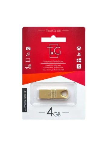 Флеш-накопичувач USB 4GB 117 Metal Series Золотистий (TG117GD-4G) T&G (395146508)