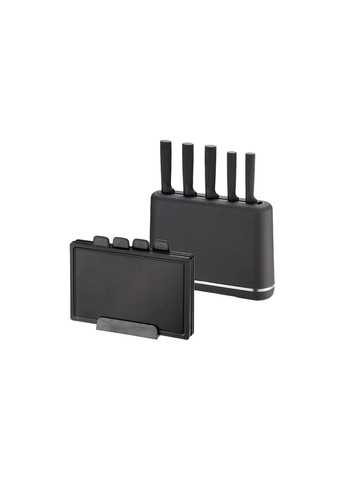 Набор кухонных ножей 5 шт. с разделочными досками 4 шт. черный антикоррозийный для кухни Maestro комбинированные,