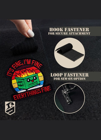 Набор шевронов 2 шт It is fine, I'm Fine Everythings Fine 7,3х7,6 см вышитый патч нашивка шеврон IDEIA (333034940)