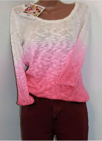 Джемпер жіночий бавовняний із градієнтом МЛ біло-рожевий (DSABGBR-ML) AJC (363819787)