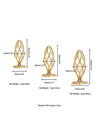 Анальная пробка SEVANDA Hollow Spiral Golden Metal Anal Plug - S size - CherryLove Lockink (366962668)