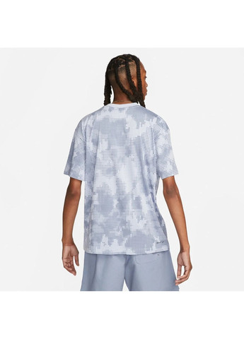 Белая мужская футболка m nsw spu ss top aop light blue/white Nike