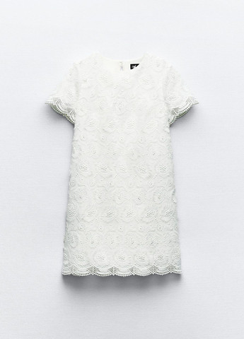 Білий святковий сукня Zara з абстрактним візерунком