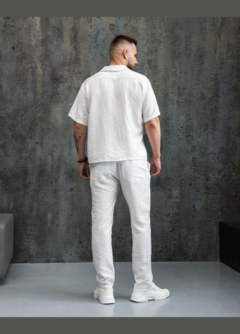 Білий літній костюм весна/літо легка дихаюча натуральна тканина No Brand