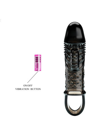 Чорна насадка на пеніс з вібрацією та підхопленням мошонки Pretty Love "Cecelia" LyBaile (301872407)