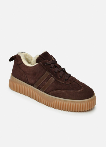 Зимові замшеві кросівки шоколадного кольору з шкіряними вставками та високою підошвою (відшив 3 дні) Paradize темно-коричневі зими (370850557)