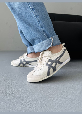 Бежевые демисезонные кроссовки мужские и женские asics onitsuka tiger mexico beige | асикс онитцука тайгер бежевые No Brand