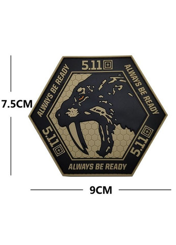 Патч ПХВ на липучці 5.11 Sabre-toothed tiger 5.11 Tactical (371367024)