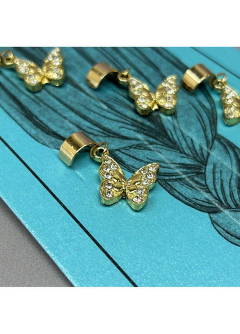 Украшение для волос и косичек - набор 5 шт Бабочки-1 золото Plus-plus (352751508)