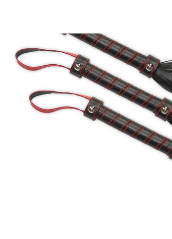 Стильный флоггер черный украшен красной строчкой "Fetish Beginners Flogger" Lovetoy (322244863)