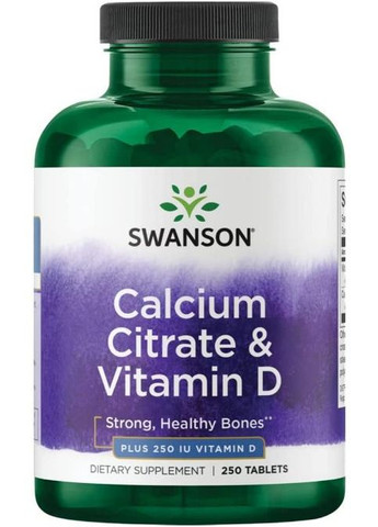 Calcium Citrate with Vitamin D3 250 Tabs Swanson (292556195)
