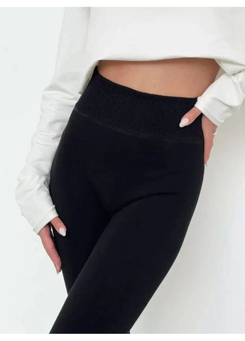 Якісні лосини на густому хутрі, Утеплені лосини з високою посадкою, Дуже теплі лосини безшовні No Brand лосини на густому хутрі чорні (361030022)