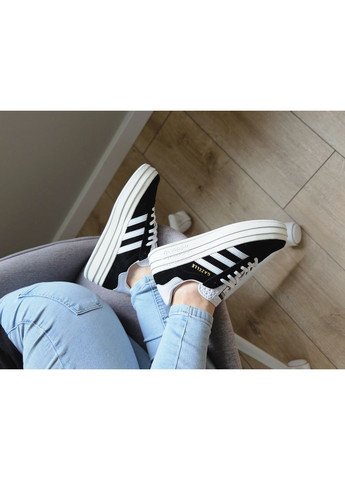 Кросівки жіночі Adidas Gazelle Bold Platform Black White | Адідас Газель чорно-білі No Brand чорні демісезони (363841019)