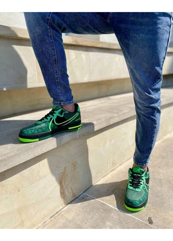 Зеленые летние кроссовки nike air force 1 react green найк аир форс 1 No Brand