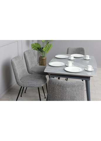 Стол Люкс серый глянец 1200/1800х800х760 серые ноги Prestol (355889675)