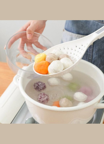 Друшляк-ложка з зажимом білий No Brand (348112181)