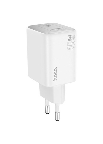 Мережевий зарядний пристрій з кабелем dual-port PD45W(2C) charger set(C to iP) White (6942007617116) Hoco N42 Elogiado (372685345)