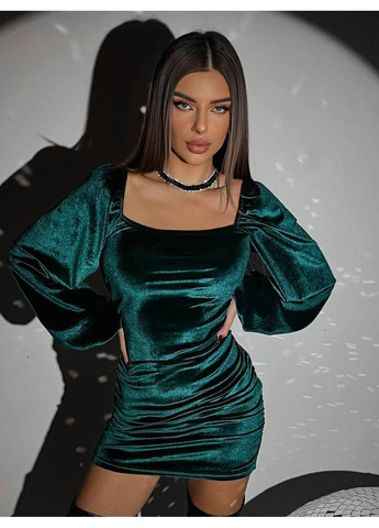 Зелена жіноча сукня оксамит No Brand