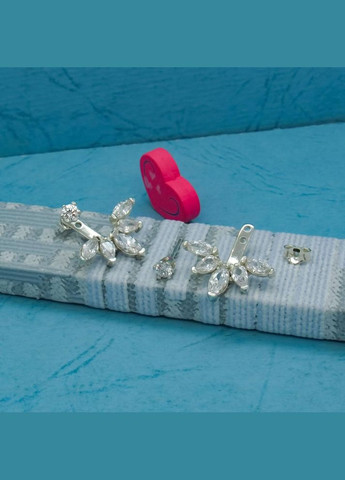 Срібні сережки джекети "Рішучість" No Brand (350667184)