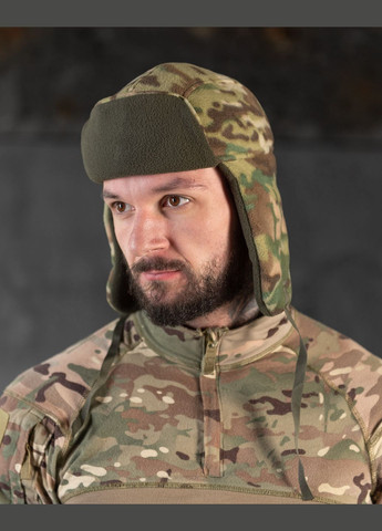 Тактическая зимняя шапка ушанка мультикам No Brand (313403208)