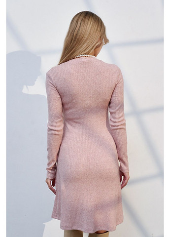 Пудрова сукня міді для вагітних та годуючих пудрова з теплого трикотажу Юла мама