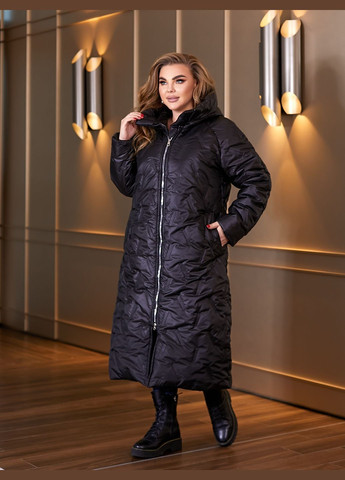 Черная зимняя зимняя куртка-пальто куртка-пальто No Brand