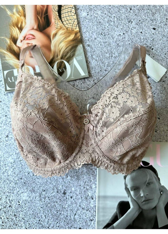 Пудровий комфортний бюстгальтер без поролону пудровий Lanny Mode