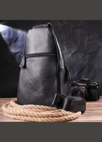 Современная мужская сумка через плечо из натуральной кожи 21307 Черная Vintage (331913128)