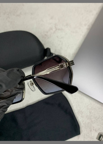 Сонцезахисні окуляри унісекс з поляризацією та UV-захистом, стильні окуляри в чорно-срібній оправі No Brand (345702284)