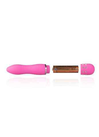 Мини-вибратор со стразами, розовый, 11.4 х 2.4 см EasyToys (290850965)