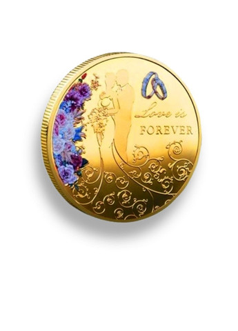 Колекційна пам'ятна монета для закоханих Love Forever gold Blue Orange (308862288)