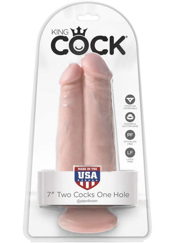 Подвійний фалоімітатор King Cock тілесний Pipedream (347313044)