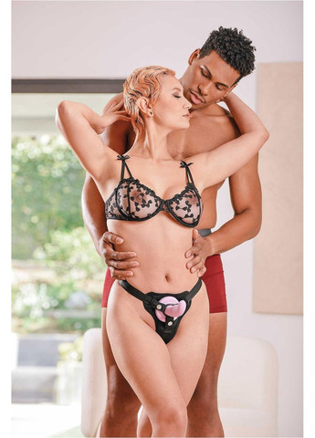 Трусики для страпона с вибратором черные Sportsheets (361669887)