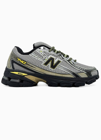 Серебряные демисезонные кроссовки мужские new balance 740 silver yellow black | нью беланс 740 серебряные No Brand