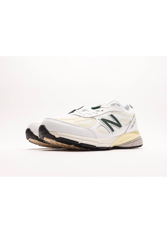 КРОССОВКИ ЖЕНСКИЕ NEW BALANCE 990 WHITE GREEN НЬЮ БЕЛАНС 990 No Brand серые демисезоны (368855811)