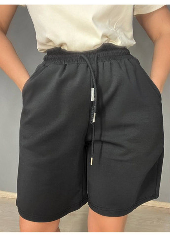 Шорти жіночі A-N 25178 трикотажні бермуди оверсайз до колін резинка на талії шнурок косі кишені one size No Brand (322948912)