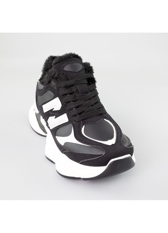 Кросівки жіночі хутро Fashion чорно-білі (359227014)