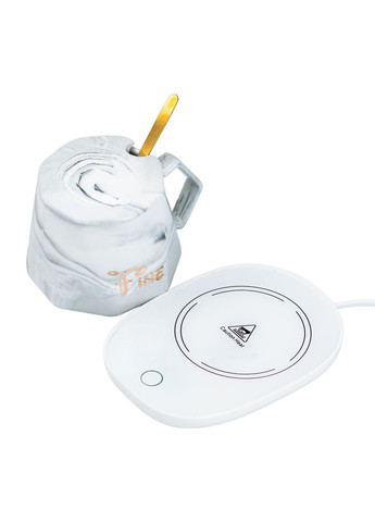 Чашка керамічна Fine 400 мл з підігрівом в подарунковій коробці, сірий No Brand HP7191G (298915649)