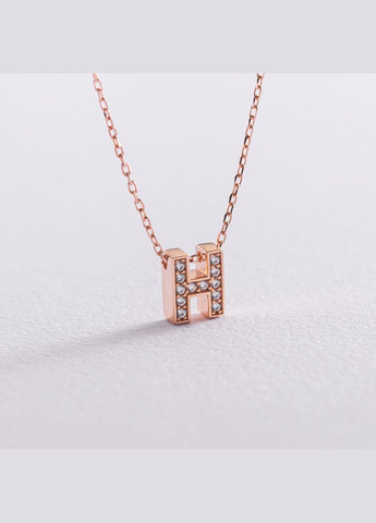 Золоте кольє з літерою Н (фіаніти) кол01255Н 44 Oniks (264644611)