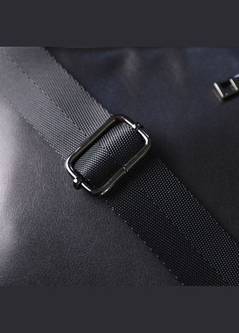 Классическая мужская сумка кросс боди из натуральной глянцевой кожи черная 22846 Shvigel (329197396)